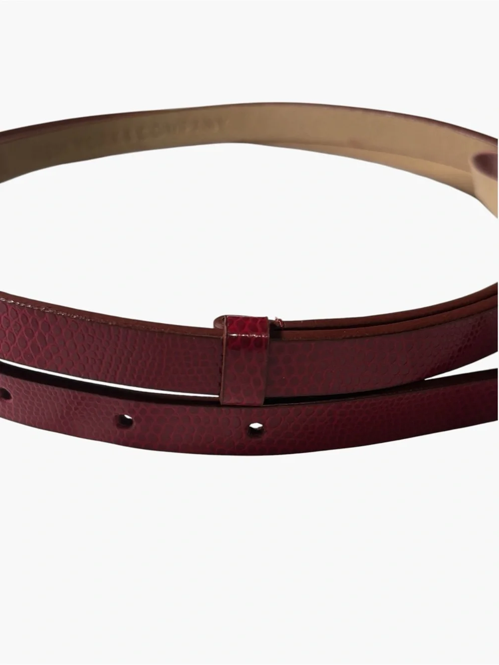 New York & Company Red Snakeskin Adjustable Belt Size S/M